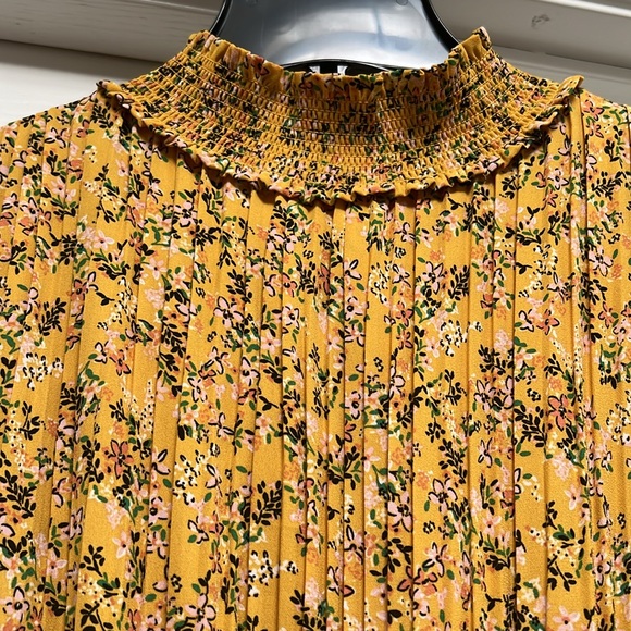 NANETTE LEPORE WOMEN DRESS SIZE 8 FLORAL COLOR SLEEVELESS pleated broque rose - Picture 4 of 7